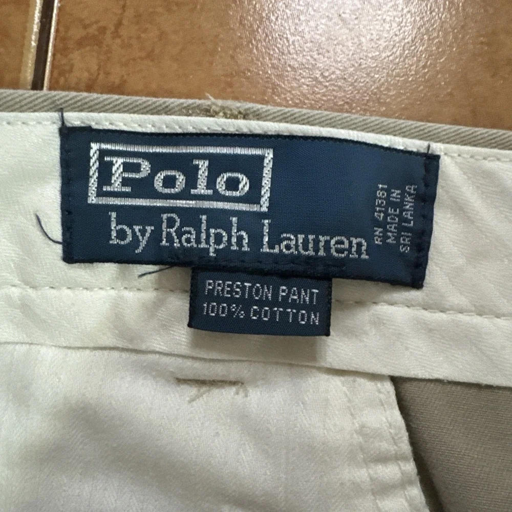 Polo Ralph Lauren‎ Pants Mens 40x32 Khaki Chino Straight Preston Cotton Preppy